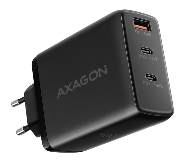 Axagon ACU-DPQ100 GaN PPS QC4 PD3.0 100W 2xUSB-C 1xUSB-A - 1485040 - zdjęcie